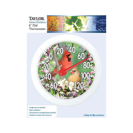 Taylor Taylor Bird Design Dial Thermometer Plastic Assorted 6 in. 5632